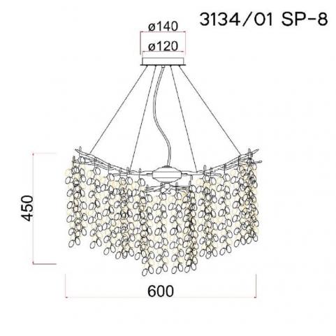 Подвесной светильник Divinare Salice 3134/01 SP-8