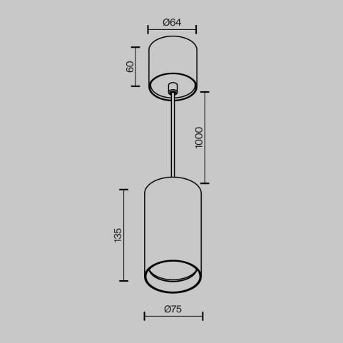 Подвесной светильник Maytoni Technical Vol P100PL-20W3K-BS